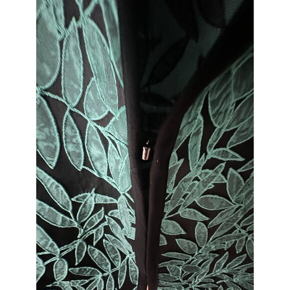 Ming Wang Ladies Green Black Long Sleeve Open Front Size L Cardigan Jacket - Picture 2 of 5